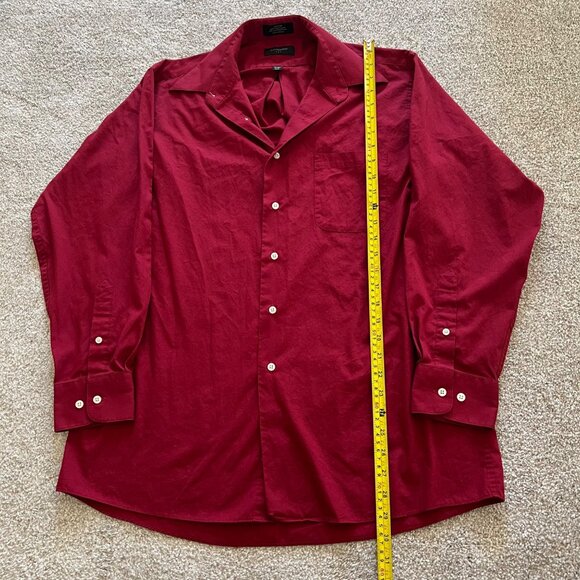Deep Red Burgundy Mens Semi-Formal Button-Down Preppy Grunge Size Medium - Picture 6 of 8